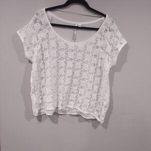 Lauren Conrad White Lace Top Size XL - 3FOR$25 -